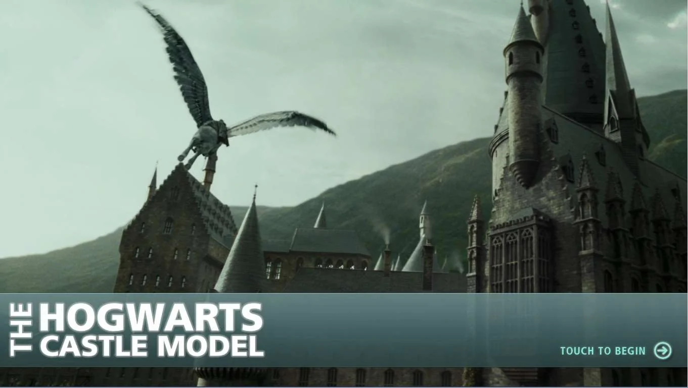 Hogwarts Castle Model interactive screen developed for the studio tour