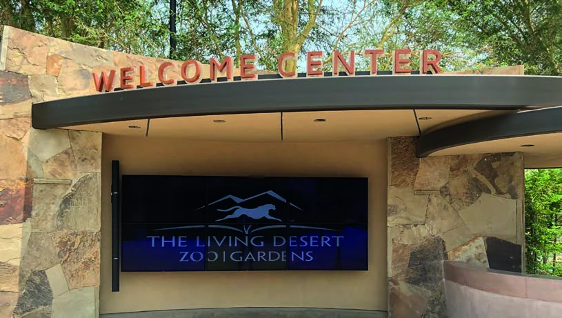 Outdoor video display at The Living Desert visitor entrance