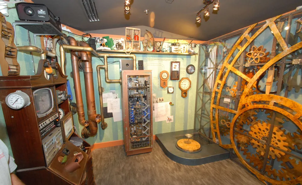 Interactive exhibit integrated into period furniture at Pennypickle’s Workshop