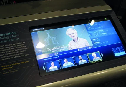 Touchscreen presentation of robotics interviews