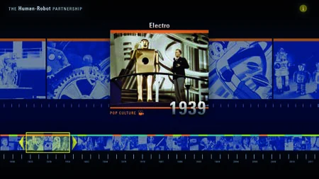 Interactive timeline tracing the history of robotics
